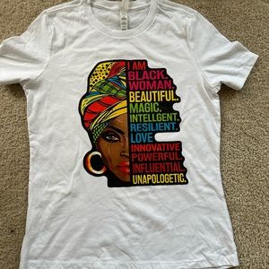 I am a black woman T-Shirt. Juneteenth female Bella Canvas White T-Shirt.